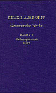 Felix Haussdorff Gesammelte Werke - Band VII - Philosophisches Werk